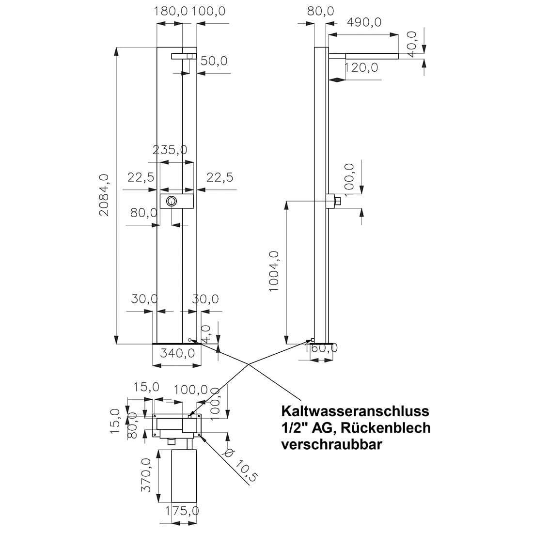 Ideal Tonga Garten Solardusche Edelstahl 5 Ideal Tonga Garten Solardusche Edelstahl – Bild 3