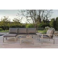 Stern Skelby Loungetisch 75x75cm Aluminium/Glas Graphit/Dunkelgrau -Gartenmöbel Geschäft 1027073 4