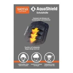 Siena Garden AquaShield 19 Strandkorbhülle 105x128x165cm Polyester Hellgrau -Gartenmöbel Geschäft 1038117 3