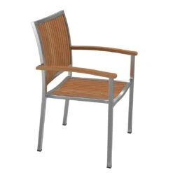 OUTLIV. Pasadena Stapelsessel Edelstahl/Teak Teak Natur -Gartenmöbel Geschäft 1091126 3