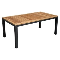 Zebra Alus Gartentisch 210x100cm Aluminium/Teak Graphit/Teak Natur