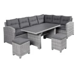 LC Garden Bilbao Dininglounge Geflecht Inkl. Kissen, Tisch Grau -Gartenmöbel Geschäft 1093271 3