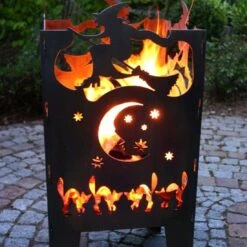 SvenskaV Hexe Feuerkorb Rohstahl 30,5x32,0x47cm -Gartenmöbel Geschäft 1094019 6