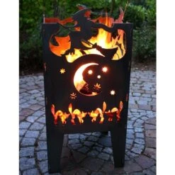 SvenskaV Hexe Feuerkorb Rohstahl 35,5x37,0x75 Cm -Gartenmöbel Geschäft 1094030 6