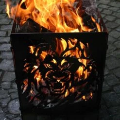 SvenskaV Löwe Feuerkorb Rohstahl 30,5x32,0x47cm -Gartenmöbel Geschäft 1094195 3