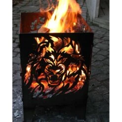 SvenskaV Löwe Feuerkorb Rohstahl 30,5x32,0x47cm -Gartenmöbel Geschäft 1094195 5