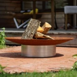 SvenskaV Grace Design-Feuerschale Ø58 X13,6cm Edel/Rohstahl -Gartenmöbel Geschäft 1094272 3