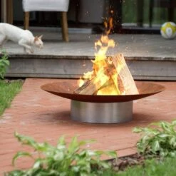 SvenskaV Grace Design-Feuerschale Ø58 X13,6cm Edel/Rohstahl -Gartenmöbel Geschäft 1094272 4