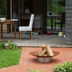 SvenskaV Grace Design-Feuerschale Ø58 X13,6cm Edel/Rohstahl -Gartenmöbel Geschäft 1094272 5