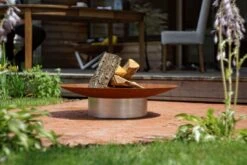 SvenskaV Grace Design-Feuerschale Ø58 X13,6cm Edel/Rohstahl -Gartenmöbel Geschäft 1094272 6