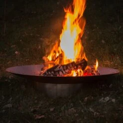 SvenskaV Grace Design-Feuerschale Ø58 X13,6cm Edel/Rohstahl -Gartenmöbel Geschäft 1094272 7