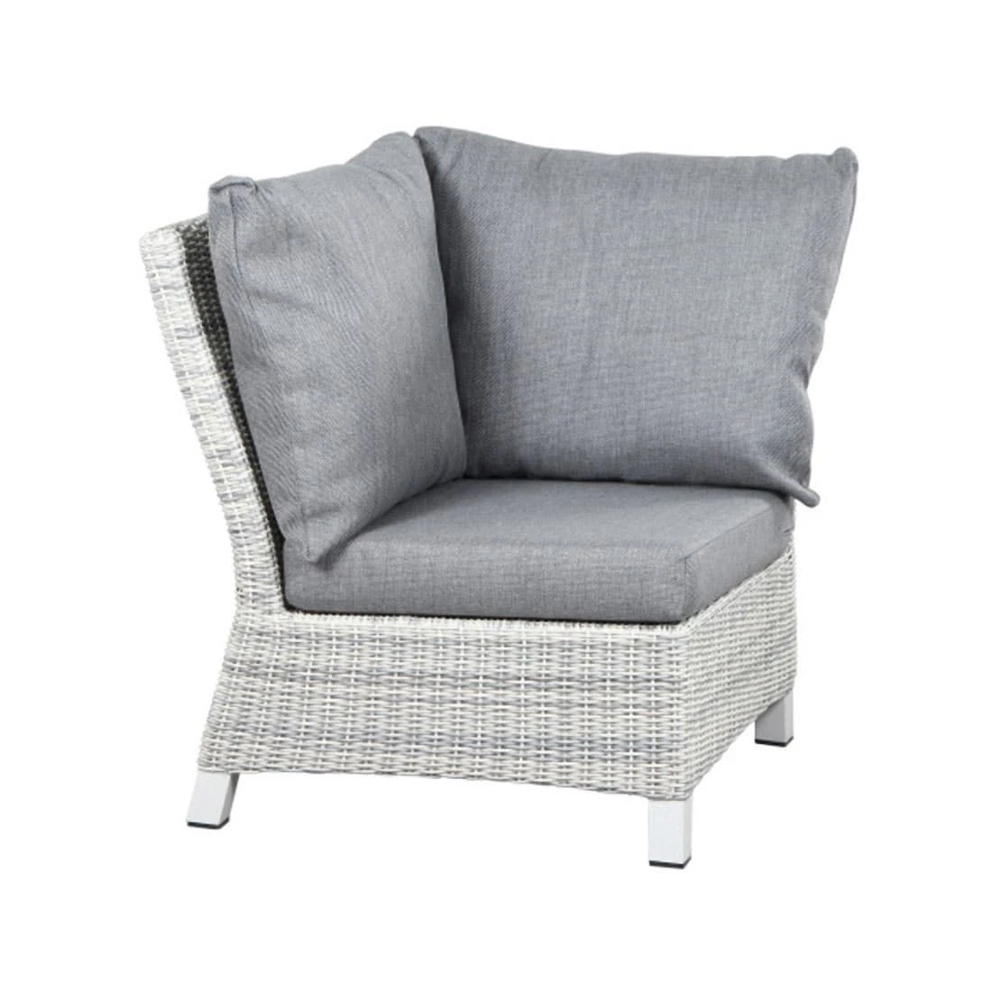 Siena Garden Corido Eck-/Endmodul Aluminium/Geflecht Inkl. Kissen Matt Weiß-Grau/Ice-Grey/Stone-Grey 3 Siena Garden Corido Eck-/Endmodul Aluminium/Geflecht Inkl. Kissen Matt Weiß-Grau/Ice-Grey/Stone-Grey
