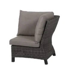 Siena Garden Corido Eckmodul Alu/Geflecht Inkl. Kissen Matt Anthrazit/Charcoal-Grey/Taupe