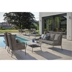 Stern Greta Loungeset 4-tlg. Aluminium/Rope Inklusive Kissen Anthrazit/Platin/Seidengrau -Gartenmöbel Geschäft 1094712 3