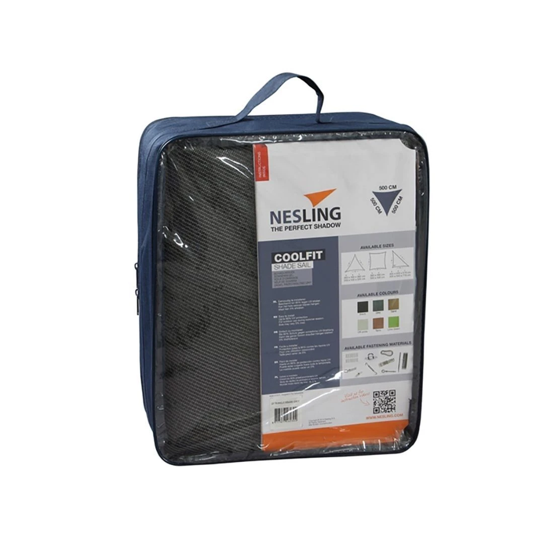 Nesling Coolfit Sonnensegel 3-Eck 500x500x500 Cm HDPE Grau 4 Nesling Coolfit Sonnensegel 3-Eck 500x500x500 Cm HDPE Grau – Bild 2