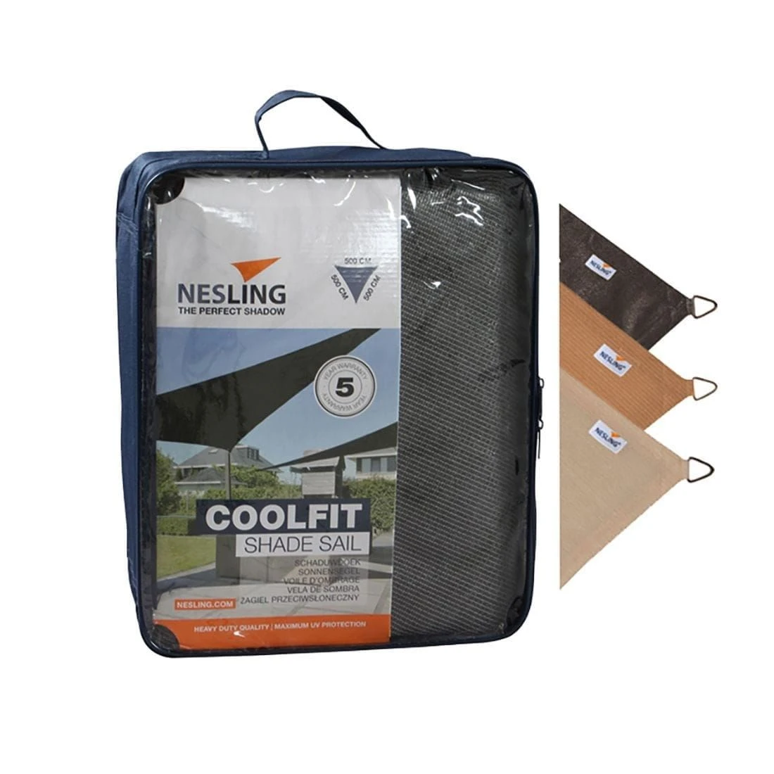 Nesling Coolfit Sonnensegel 3-Eck 500x500x500 Cm HDPE Grau 6 Nesling Coolfit Sonnensegel 3-Eck 500x500x500 Cm HDPE Grau – Bild 4