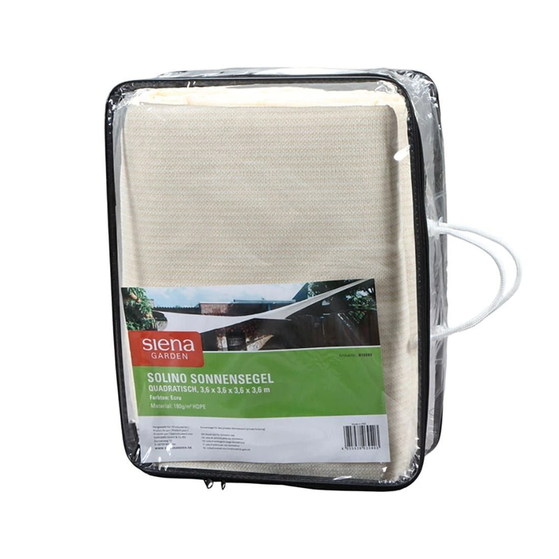 Siena Garden Solino Sonnensegel Quadratisch 360 Cm HDPE Ecru 4 Siena Garden Solino Sonnensegel Quadratisch 360 Cm HDPE Ecru – Bild 2