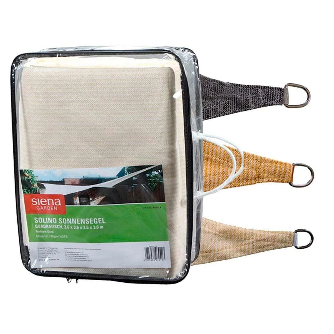 Siena Garden Solino Sonnensegel Quadratisch 360 Cm HDPE Ecru 6 Siena Garden Solino Sonnensegel Quadratisch 360 Cm HDPE Ecru – Bild 4