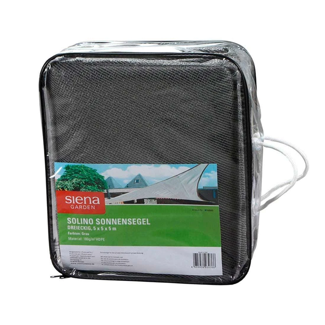 Siena Garden Solino Sonnensegel 3-eckig 500 Cm HDPE Grau 4 Siena Garden Solino Sonnensegel 3-eckig 500 Cm HDPE Grau – Bild 2