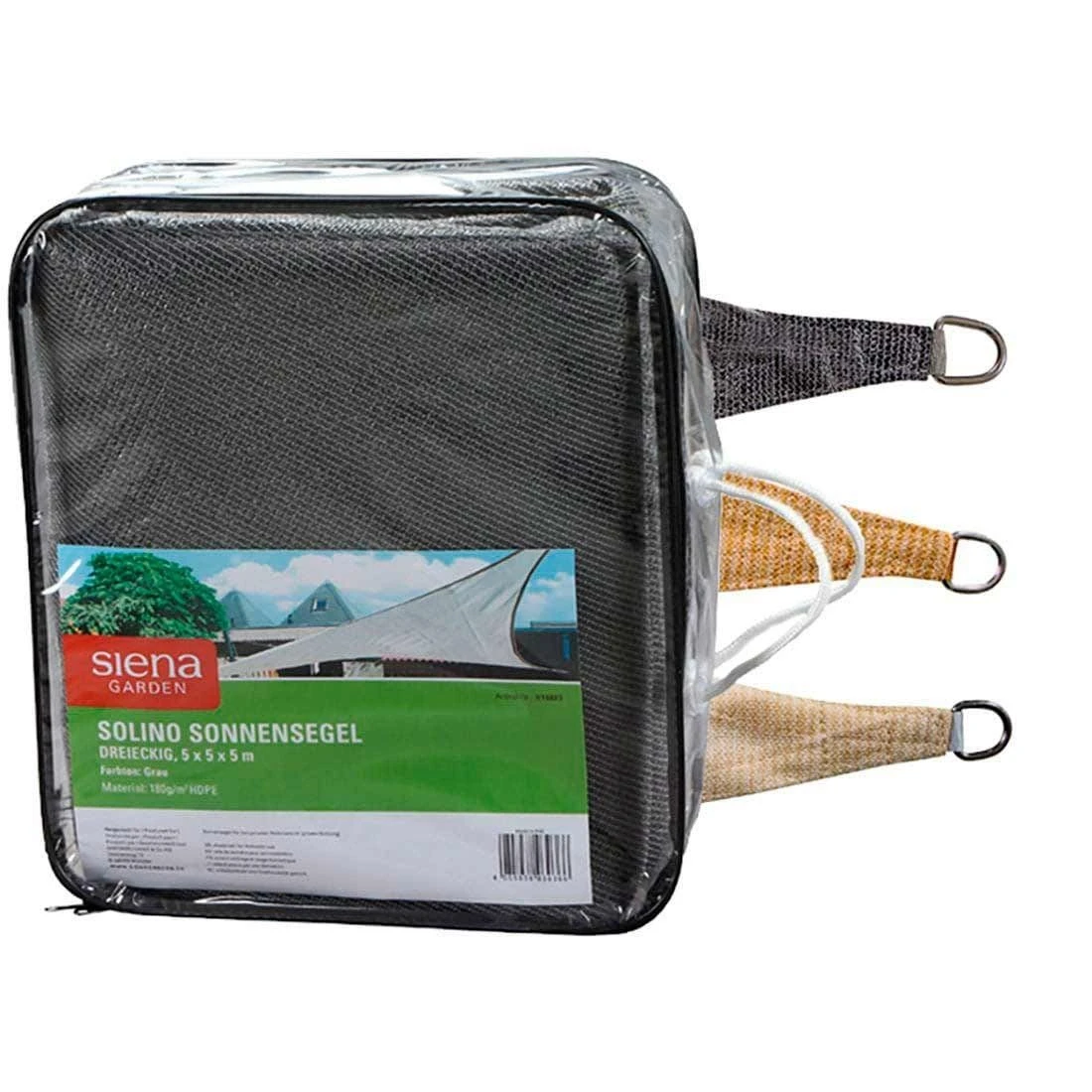 Siena Garden Solino Sonnensegel 3-eckig 500 Cm HDPE Grau 6 Siena Garden Solino Sonnensegel 3-eckig 500 Cm HDPE Grau – Bild 4