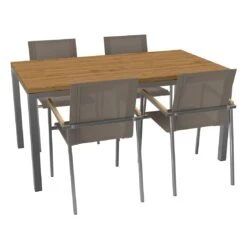 OUTLIV. Rimini Gartenmöbelset 5-tlg. Tisch 160x90cm Edelstahl/Taupe -Gartenmöbel Geschäft 1177608 3