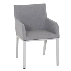 Siena Garden Ricardo Gartensessel Aluminium/Texfabric Weiß-Grau Matt/Schiefergrau