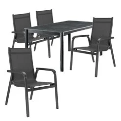 Kettler Basic Plus Gartenmöbelset 5-tlg. Tisch 165x95cm Anthrazit