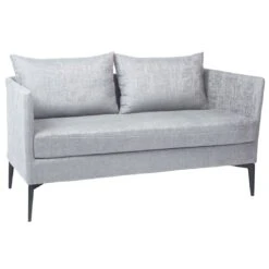Stern Marta 2-Sitzer Sofa 159cm Aluminium/Outdoorstoff Anthrazit/Hellgrau-Seidengrau Meliert