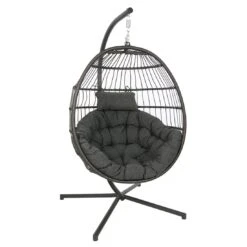 Sungörl Folt Meran Hängesessel Stahl/Geflecht Anthrazit/Grau