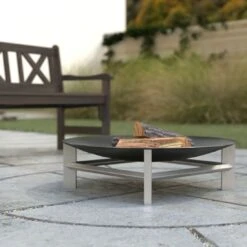 SvenskaV Alpha XXL Feuerschale 58x58x20cm Edelstahl -Gartenmöbel Geschäft 1231288 4