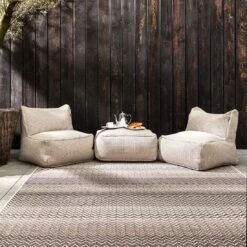 ROOLF Living Ziggy Outdoorteppich 180x280cm Anthrazit/Beige -Gartenmöbel Geschäft 1233994 5