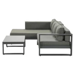 Garden Impressions Esmee Ecklounge 3-tlg. Aluminium/Polster Carbon Black/Mystic Grey -Gartenmöbel Geschäft 1247469 3