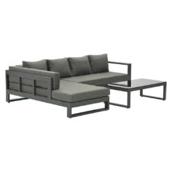 Garden Impressions Esmee Ecklounge 3-tlg. Aluminium/Polster Carbon Black/Mystic Grey -Gartenmöbel Geschäft 1247469 4