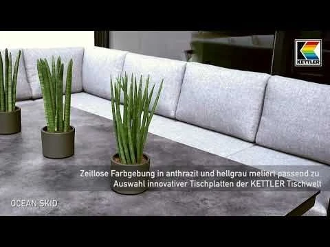 Kettler Ocean Skid Dininglounge 9-tlg. Aluminium/Olefin Anthrazit/Hellgrau 3 Kettler Ocean Skid Dininglounge 9-tlg. Aluminium/Olefin Anthrazit/Hellgrau