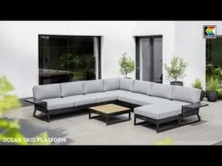 Kettler Ocean Skid Platform Gartensofa 4-tlg. Aluminium/Olefin Anthrazit