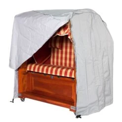 Heinemeyer Schutzhülle 125x110x156/135cm Für Strandkorb, Mit 2 Reißverschlüssen, Teak-Safe Grau