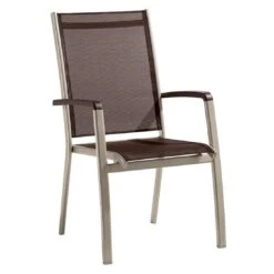 Sieger Bodega Stapelsessel Aluminium/Textilene Champagner/Mocca