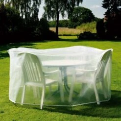 Heinemeyer Gartenmöbel-Set Schutzhülle Ø180cm Gitterfolie Transparent