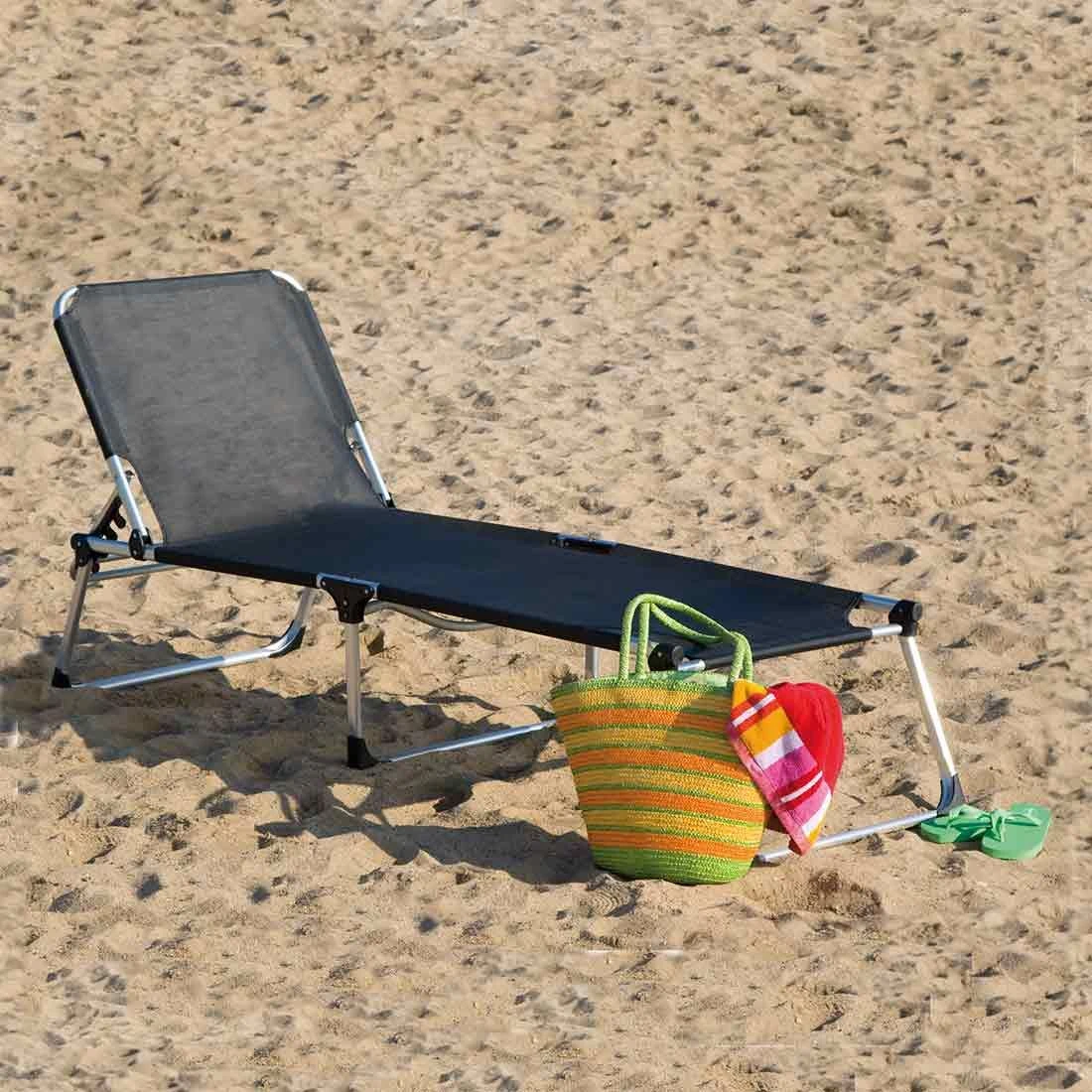 Siena Garden Dreibeinliege XXL Aluminium/Textilene Silber/Schwarz 5 Siena Garden Dreibeinliege XXL Aluminium/Textilene Silber/Schwarz – Bild 3