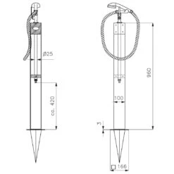 Ideal Altena Mini Gartendusche Kaltwasser Edelstahl/Holz Natur -Gartenmöbel Geschäft 811011 4