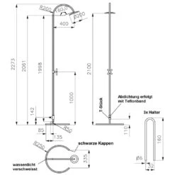 Ideal Marlin Gartendusche Kaltwasser Edelstahl -Gartenmöbel Geschäft 811022 5