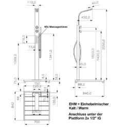Ideal Helena Gartendusche Warmwasser Edelstahl/WPC -Gartenmöbel Geschäft 811088 4