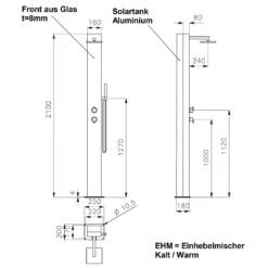 Ideal Kuba Garten Solardusche Edelstahl/Glas -Gartenmöbel Geschäft 811176 3