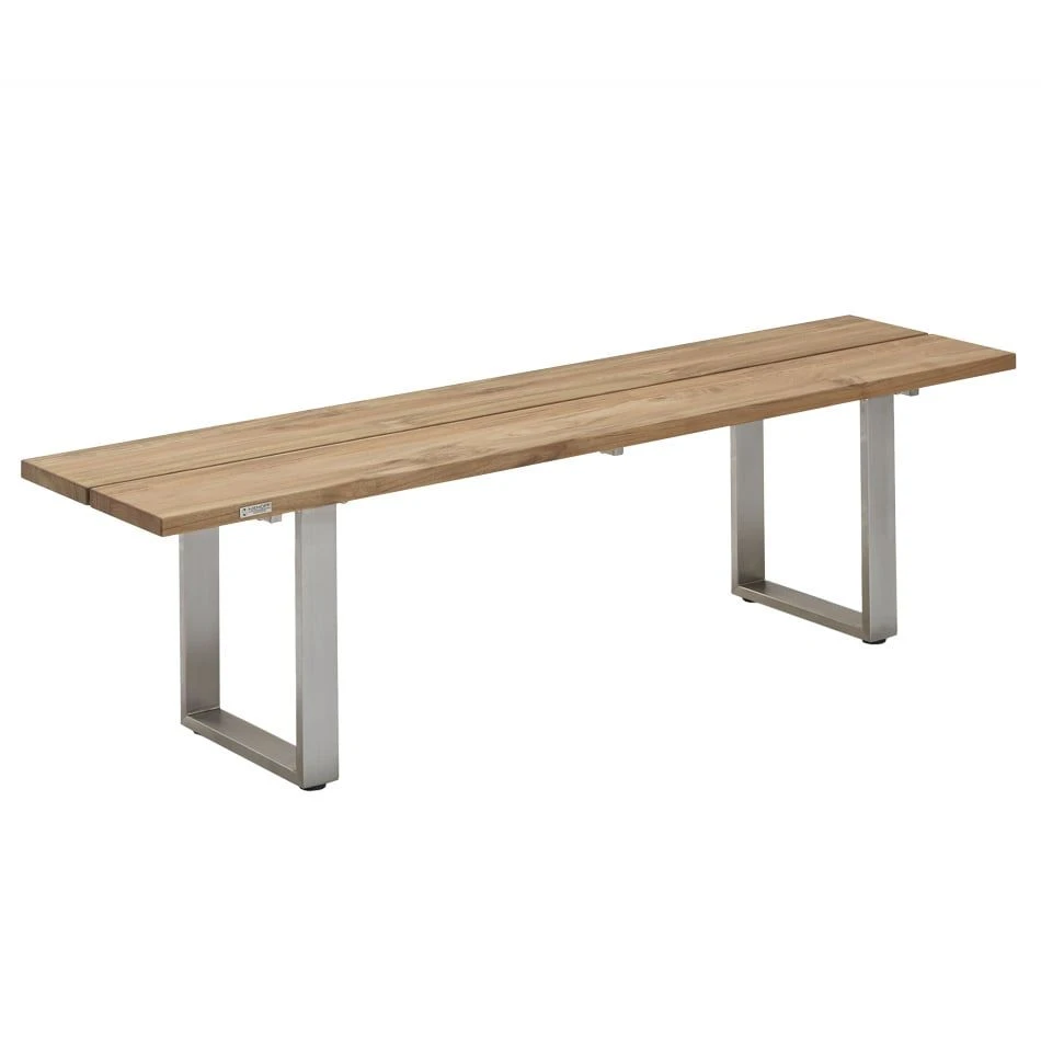Niehoff Nemo Gartenbank 160cm Edelstahl Profilkufe/Teak Teak Recycelt