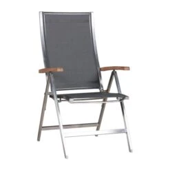 Zebra One Klappsessel Edelstahl/Textilene Silber/Dark Grey