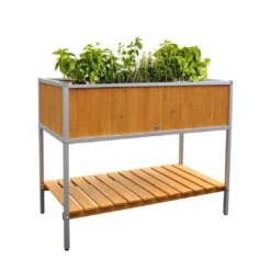 Habau Hochbeet Mit Aluminium/Kiefer Braun/Grau -Gartenmöbel Geschäft 970599 3