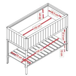 Habau Hochbeet Mit Aluminium/Kiefer Braun/Grau -Gartenmöbel Geschäft 970599 4