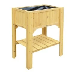 Habau Kompakt Hochbeet Mit Ablage Spießtanne Braun