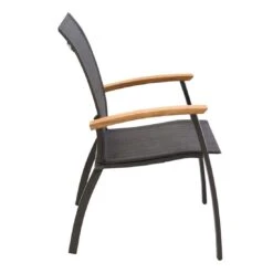 OUTLIV. Davos Stapelsessel Aluminium/Textilene Anthrazit/Grau -Gartenmöbel Geschäft 990773 3