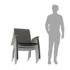 OUTLIV. Davos Stapelsessel Aluminium/Textilene Anthrazit/Grau -Gartenmöbel Geschäft 990773 6